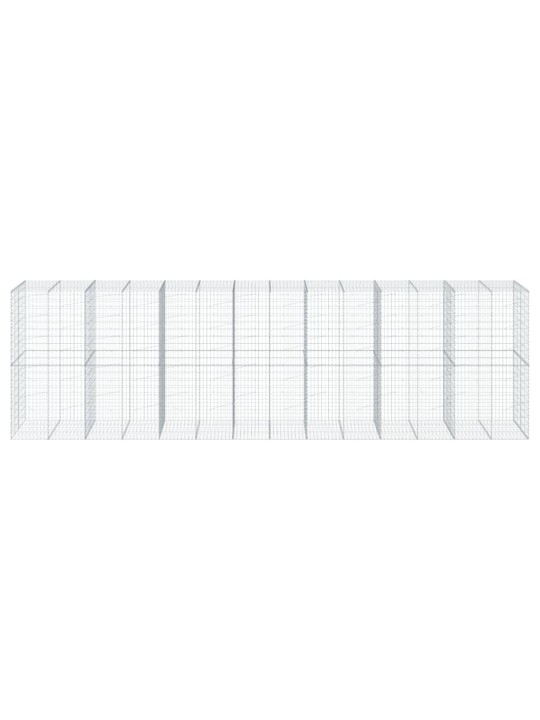 Gabionový koš s víkem 700 x 100 x 200 cm pozinkované železo