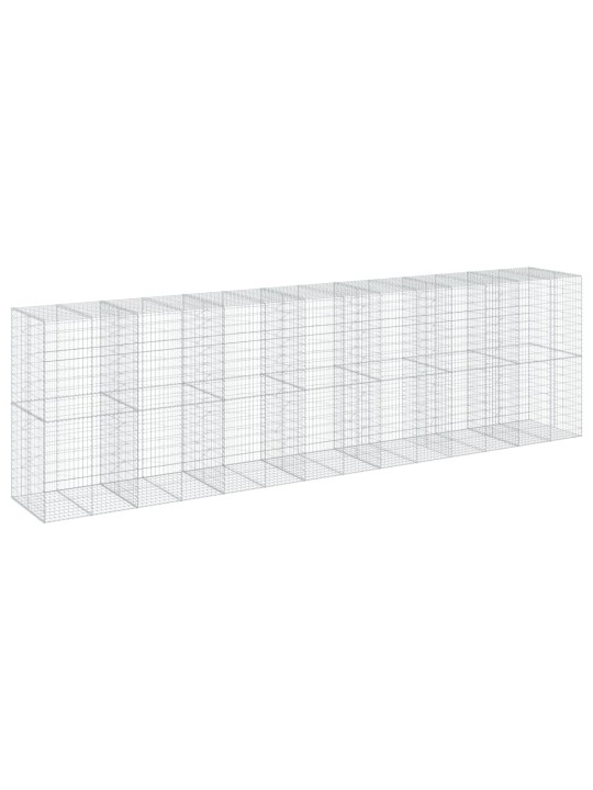 Gabionový koš s víkem 700 x 100 x 200 cm pozinkované železo