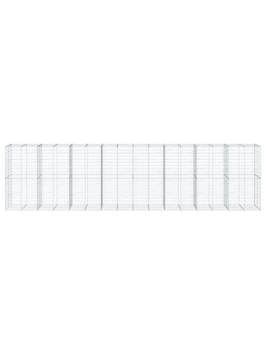 Gabionový koš s víkem 800 x 100 x 200 cm pozinkované železo