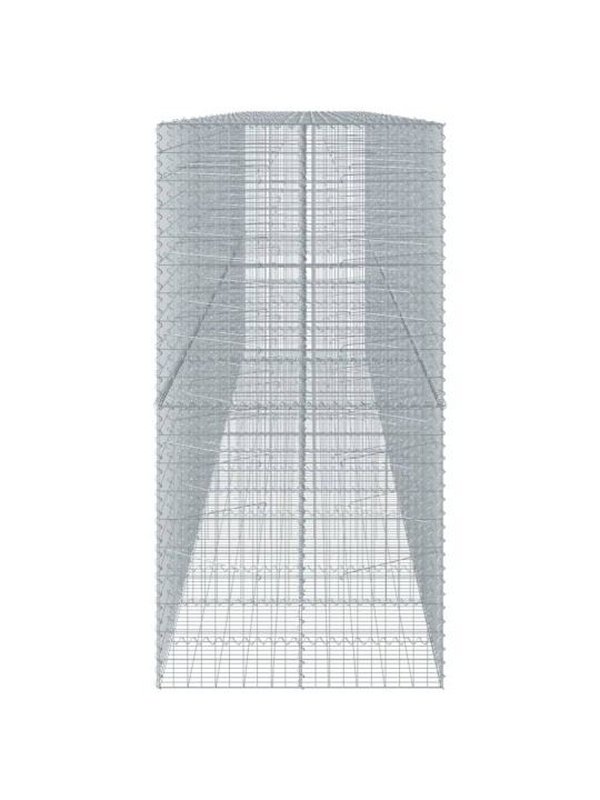 Gabionový koš s víkem 800 x 100 x 200 cm pozinkované železo