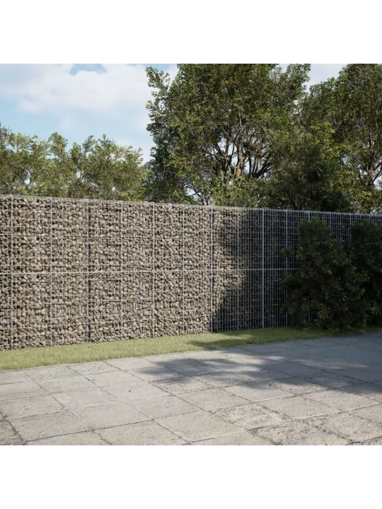 Gabionový koš s víkem 800 x 100 x 200 cm pozinkované železo