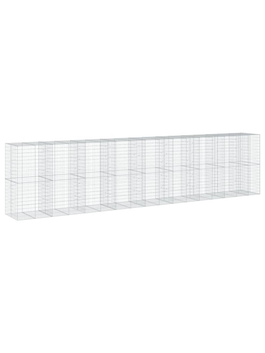 Gabionový koš s víkem 850 x 100 x 200 cm pozinkované železo