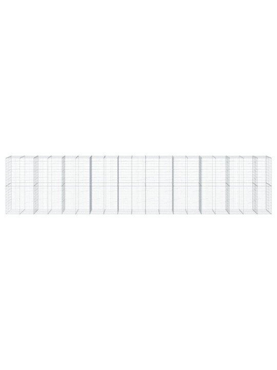 Gabionový koš s víkem 950 x 100 x 200 cm pozinkované železo