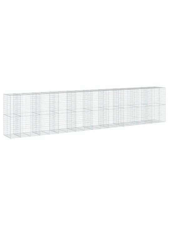 Gabionový koš s víkem 950 x 100 x 200 cm pozinkované železo