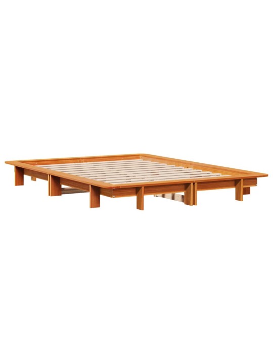 Postel bez matrace voskově hnědá 120 x 200 cm masivní borovice