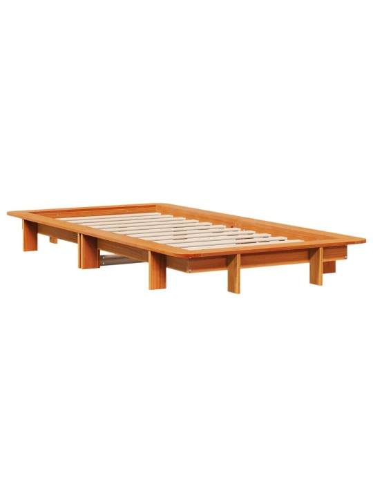 Postel bez matrace voskově hnědá 90 x 200 cm masivní borovice