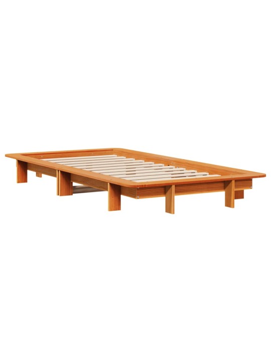 Postel bez matrace voskově hnědá 90 x 200 cm masivní borovice