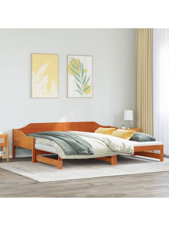 Válenda s přistýlkou voskově hnědá 80 x 200 cm masivní borovice