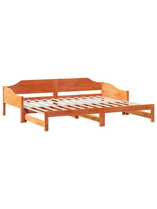 Válenda s přistýlkou voskově hnědá 80 x 200 cm masivní borovice