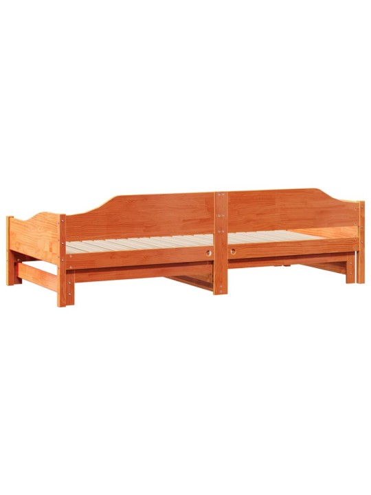 Válenda s přistýlkou voskově hnědá 80 x 200 cm masivní borovice