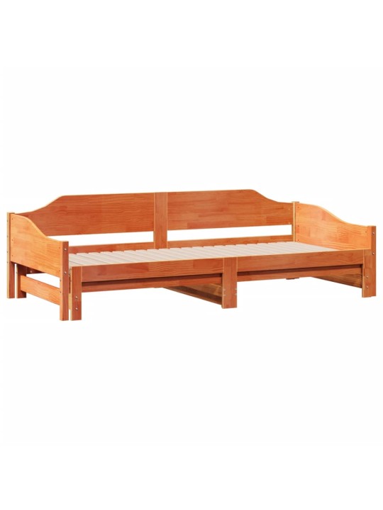 Válenda s přistýlkou voskově hnědá 90 x 200 cm masivní borovice