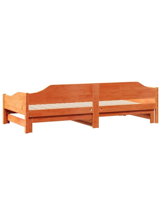 Válenda s přistýlkou voskově hnědá 90 x 200 cm masivní borovice