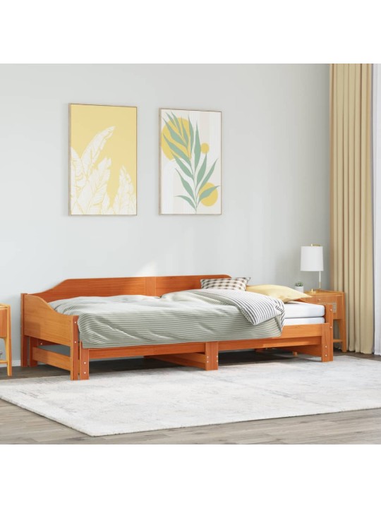 Válenda s přistýlkou voskově hnědá 90 x 200 cm masivní borovice