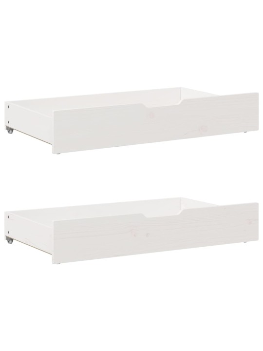 Zásuvky pod postel 2 ks bílé 95 x 55 x 17 cm masivní borovice