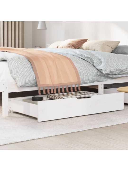 Zásuvky pod postel 2 ks bílé 95 x 55 x 17 cm masivní borovice