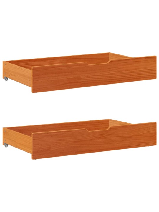 Zásuvky pod postel 2 ks voskově hnědé 95x55x17cm masiv borovice