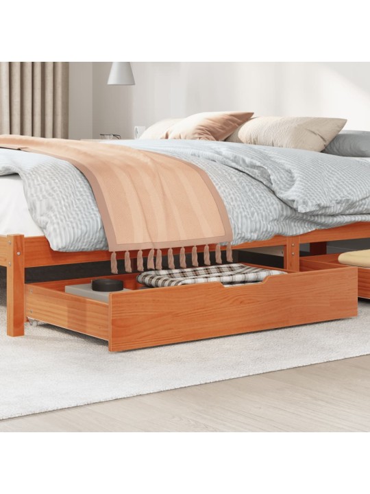 Zásuvky pod postel 2 ks voskově hnědé 95x55x17cm masiv borovice