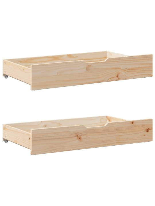 Zásuvky pod postel s kolečky 2 ks 90x55x17 cm masivní borovice