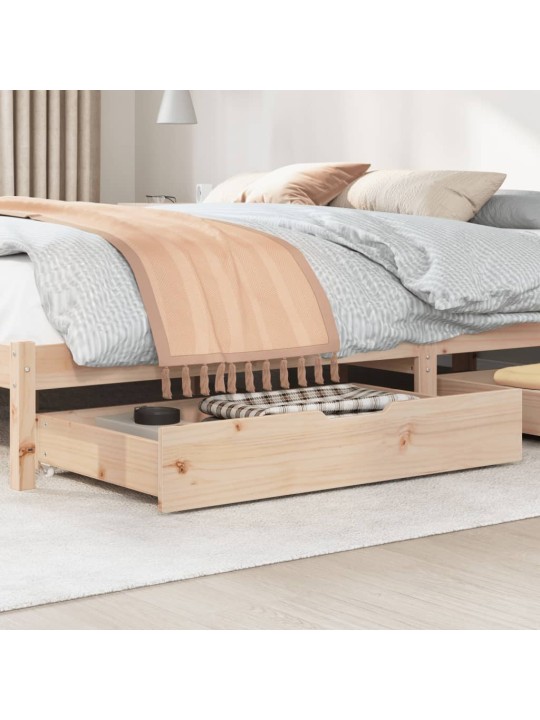 Zásuvky pod postel s kolečky 2 ks 90x55x17 cm masivní borovice