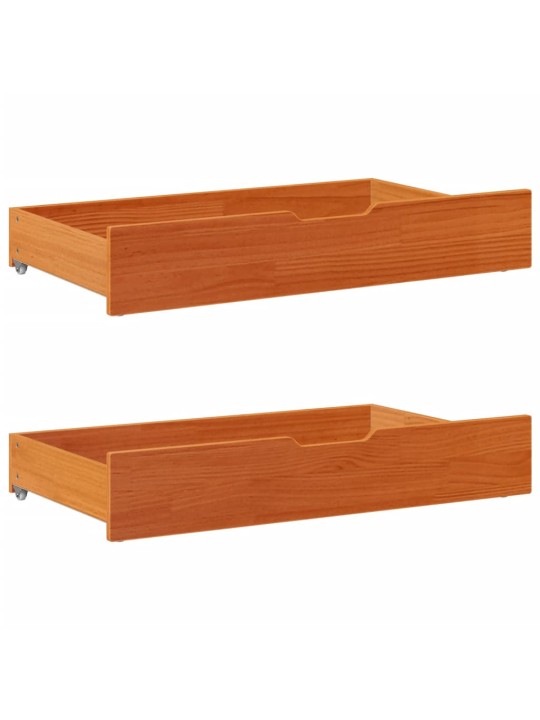 Zásuvky pod postel 2 ks voskově hnědé 90x55x17cm masiv borovice