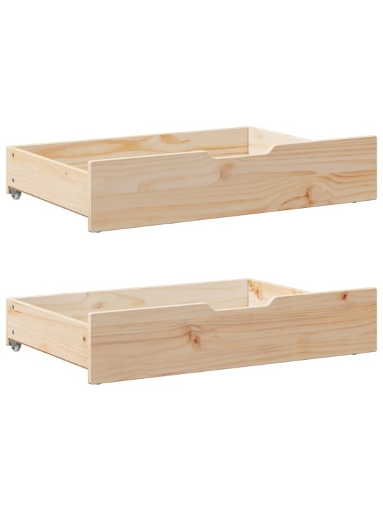 Zásuvky pod postel s kolečky 2 ks 85x55x17 cm masivní borovice