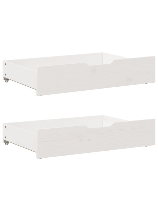 Zásuvky pod postel 2 ks bílé 85 x 55 x 17 cm masivní borovice