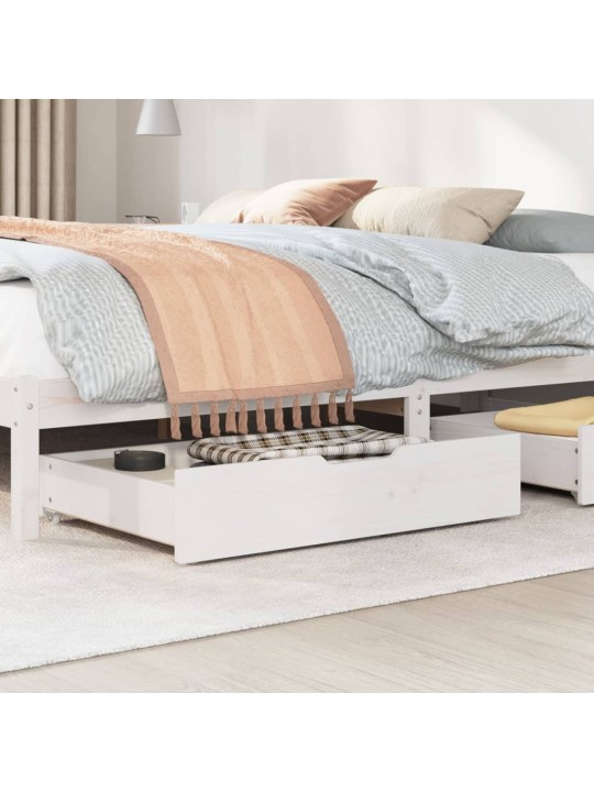 Zásuvky pod postel 2 ks bílé 85 x 55 x 17 cm masivní borovice