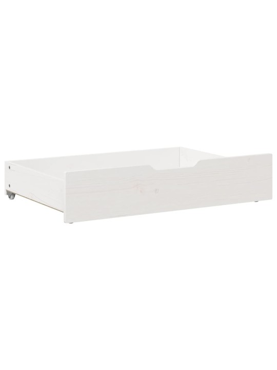 Zásuvky pod postel 2 ks bílé 85 x 55 x 17 cm masivní borovice