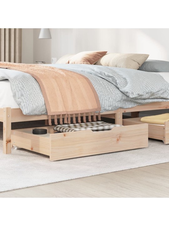 Zásuvky pod postel s kolečky 2 ks 80x55x17 cm masivní borovice