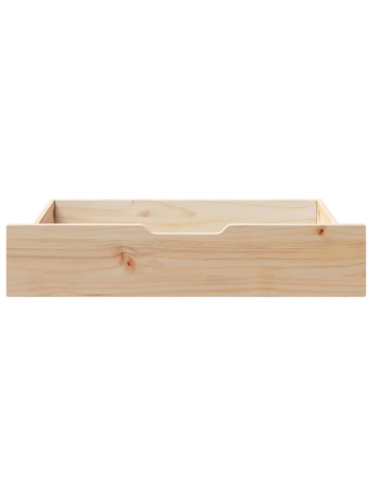 Zásuvky pod postel s kolečky 2 ks 80x55x17 cm masivní borovice