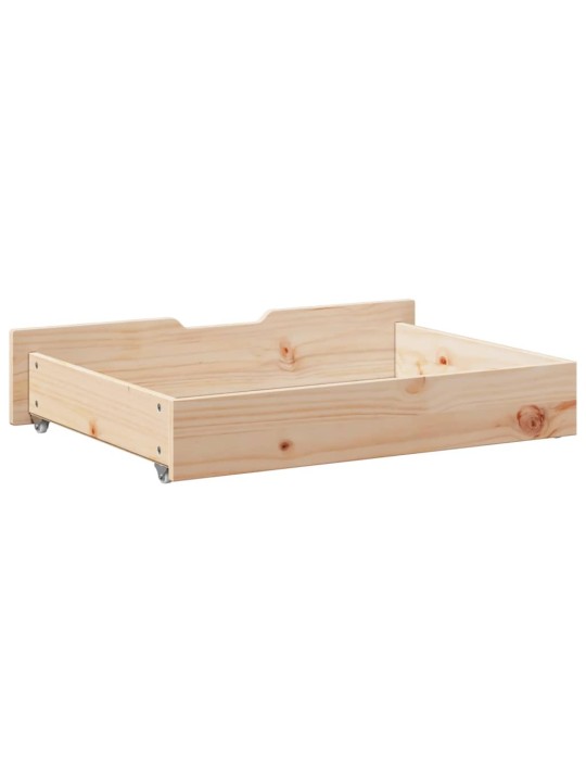 Zásuvky pod postel s kolečky 2 ks 80x55x17 cm masivní borovice