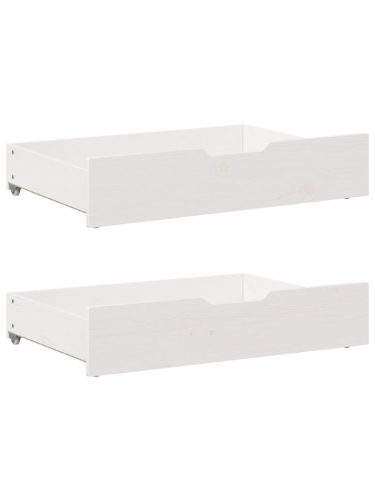 Zásuvky pod postel 2 ks bílé 80 x 55 x 17 cm masivní borovice