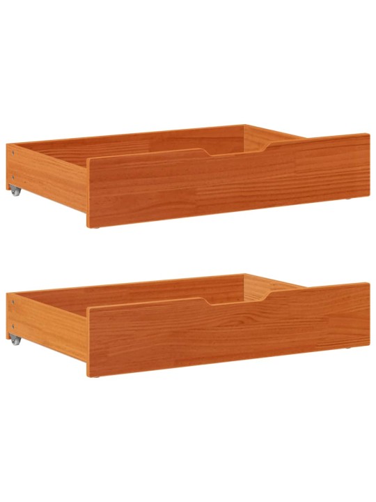 Zásuvky pod postel 2 ks voskově hnědé 80x55x17cm masiv borovice