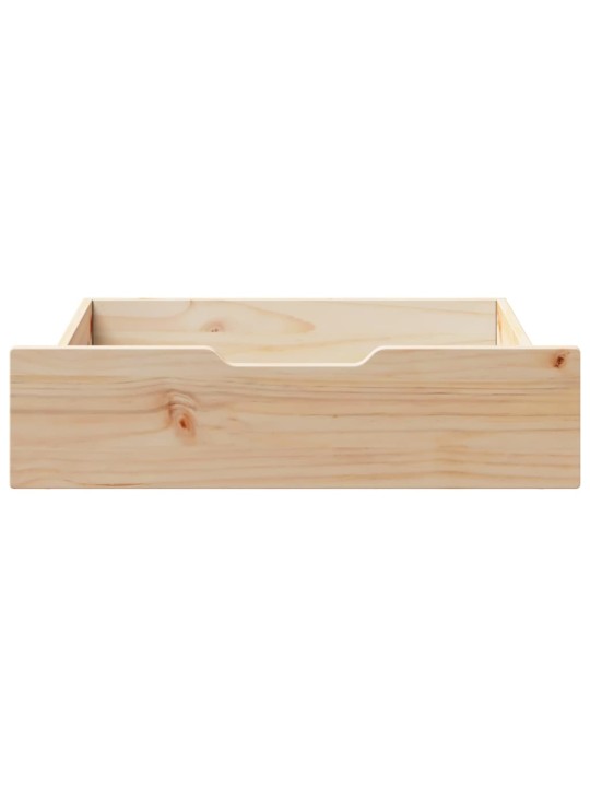 Zásuvky pod postel s kolečky 2 ks 75x55x17 cm masivní borovice