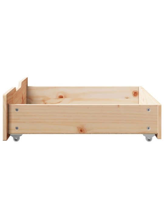 Zásuvky pod postel s kolečky 2 ks 75x55x17 cm masivní borovice