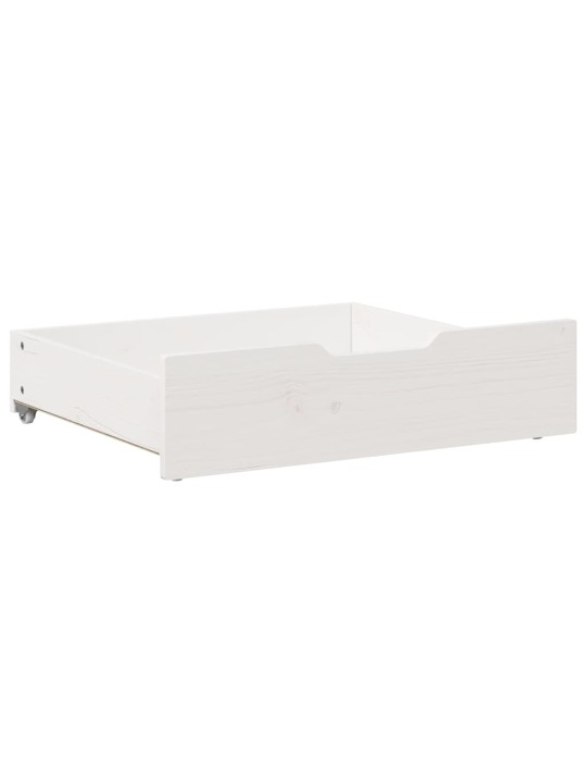 Zásuvky pod postel 2 ks bílé 75 x 55 x 17 cm masivní borovice