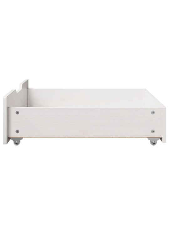 Zásuvky pod postel 2 ks bílé 75 x 55 x 17 cm masivní borovice