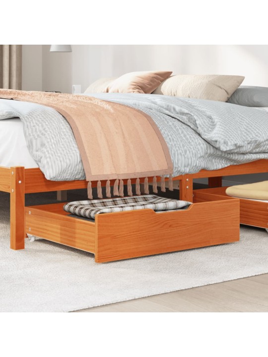 Zásuvky pod postel 2 ks voskově hnědé 75x55x17cm masiv borovice