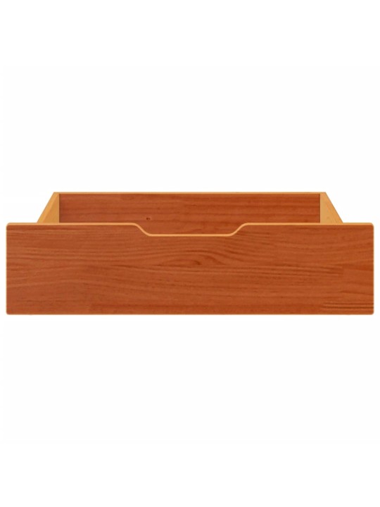 Zásuvky pod postel 2 ks voskově hnědé 75x55x17cm masiv borovice