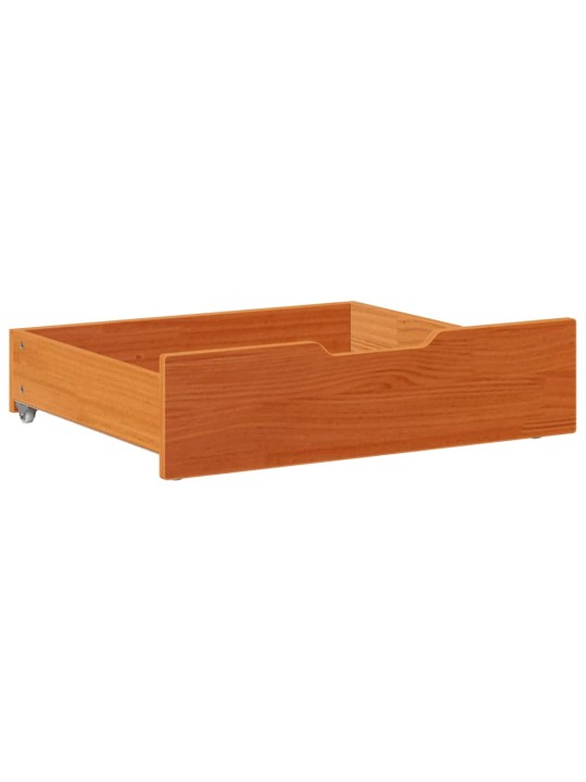 Zásuvky pod postel 2 ks voskově hnědé 75x55x17cm masiv borovice