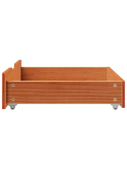 Zásuvky pod postel 2 ks voskově hnědé 75x55x17cm masiv borovice