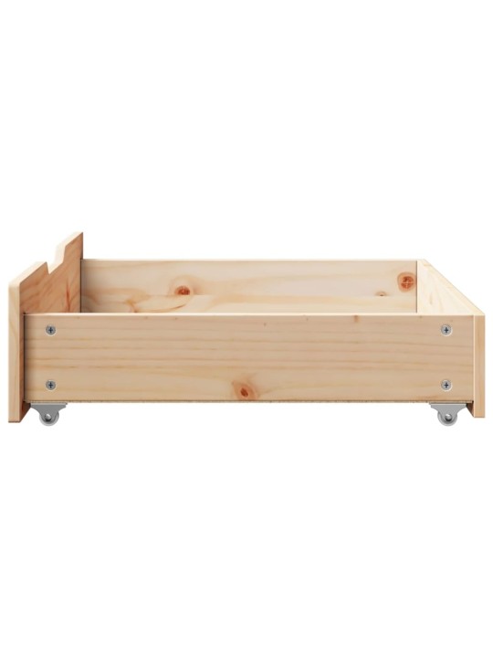 Zásuvky pod postel s kolečky 2 ks 65x55x17 cm masivní borovice