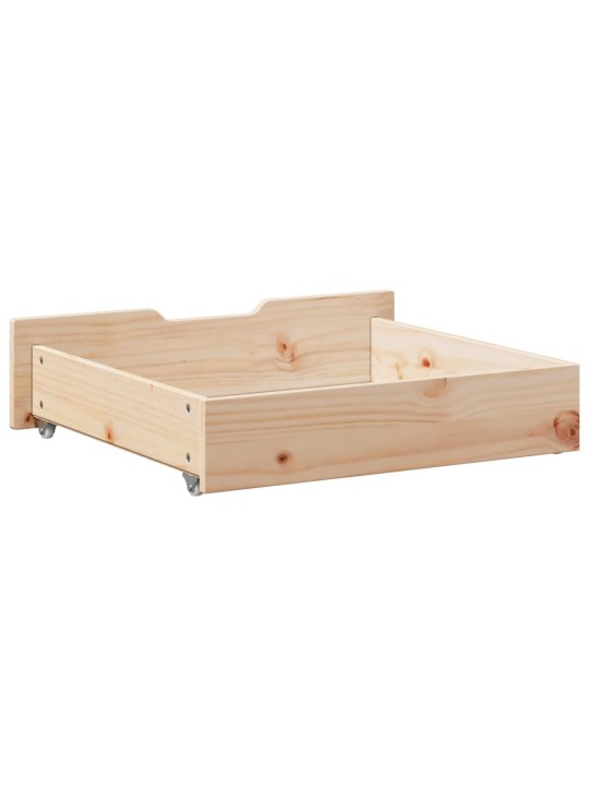 Zásuvky pod postel s kolečky 2 ks 65x55x17 cm masivní borovice