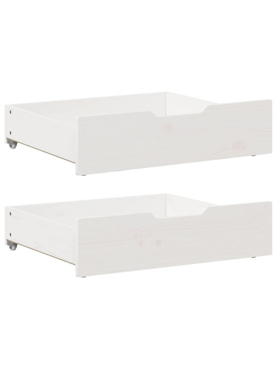 Zásuvky pod postel 2 ks bílé 65 x 55 x 17 cm masivní borovice