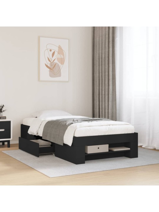 Rám postele černý 90 x 200 cm kompozitní dřevo