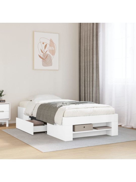 Rám postele bílý 90 x 190 cm kompozitní dřevo