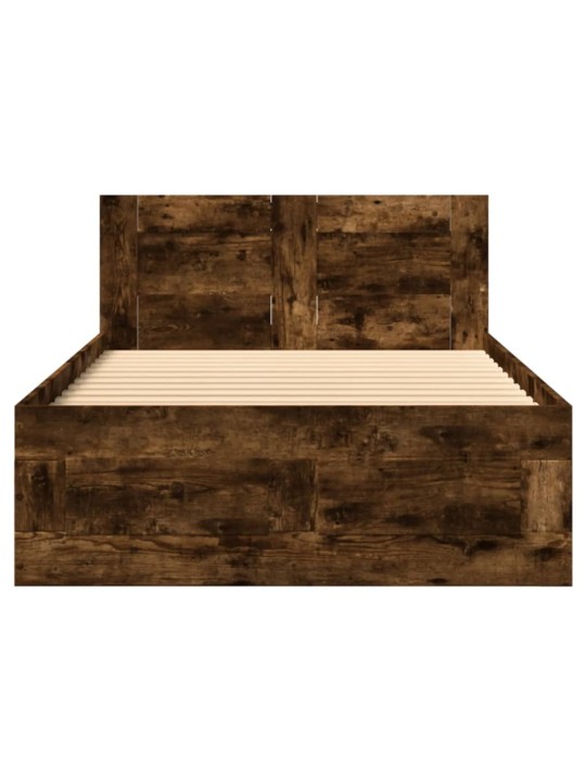 Rám postele s čelem kouřový dub 90 x 200 cm kompozitní dřevo