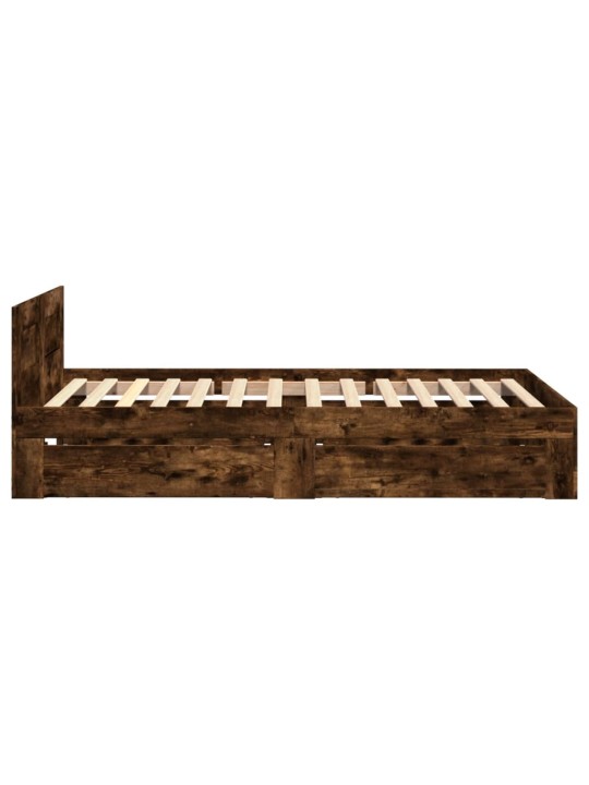 Rám postele s čelem kouřový dub 90 x 200 cm kompozitní dřevo