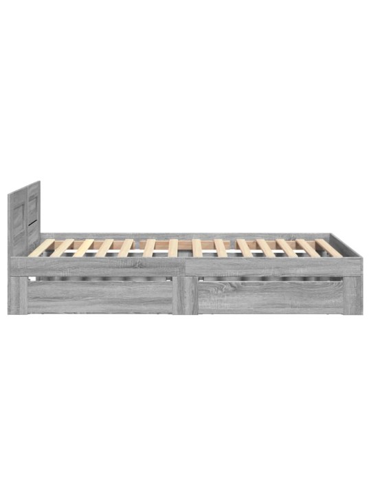 Rám postele s čelem šedý sonoma 75 x 190 cm kompozitní dřevo