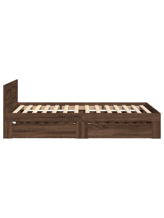Rám postele s čelem hnědý dub 75 x 190 cm kompozitní dřevo